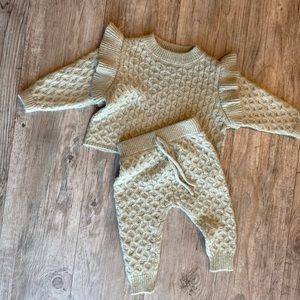 Rylee + Cru Light Sage Sweater Set Pants and Top